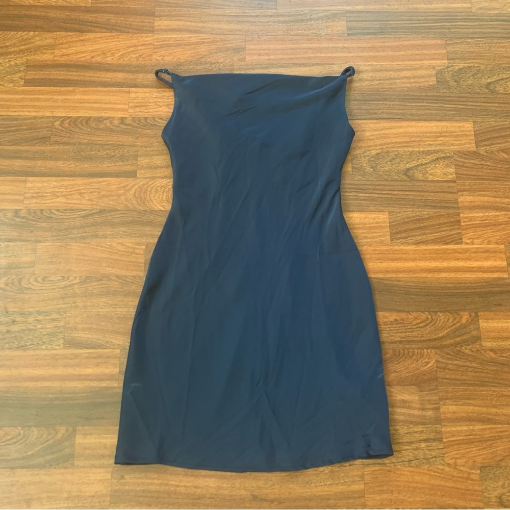 Urban Outfitters Silky Feel Spaghetti Strap Mini Slip Dress Women’s XS Navy Blue